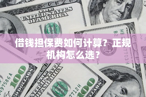 北京借钱担保费如何计算？正规机构怎么选？