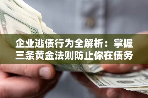 北京企业逃债行为全解析：掌握三条黄金法则防止你在债务乱局中“踩雷”